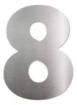 Placa Residencial Casa Apartamento Aço Inox Número 8 - Biovis