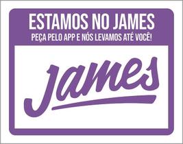 Placa Restaurante Lanchonete Estamos No James 36X46