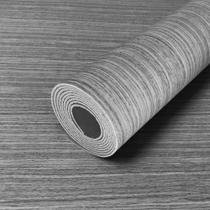 Placa Revestimento Adesiva Flexível para Parede Madeira Teca Cinza 60x300cm