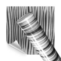 Placa Revestimento Adesiva Flexível para Parede Onda Cinza 40x60cm