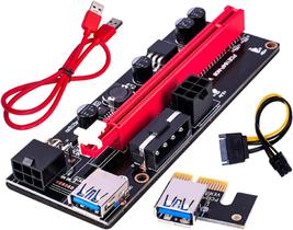 Placa Riser Card Ver 009s Usb 3.0 Pci-e 1xto16x Cor Azul Placa Riser Card Ver 009s Usb 3.0 Pci-e 1xto16x Cor Azul