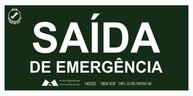 Placa rota de fuga saida de emergencia 24x12cm -10unid