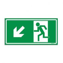 Placa - rota de saida descer a esquerda em ps.- 24 x 12cm emplac br