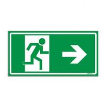 Placa - rota de saida reta a direita em ps - 24 x 15cm emplac br.