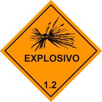 Placa Rótulo de Carga Perigosa Explosivo 1.2 30x30 ABNT