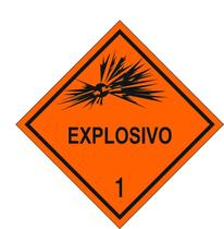Placa Rótulo de Carga Perigosa Explosivo 1 30x30 - Afonso Sinalizações