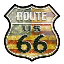 Placa Route Decorativa - Route Us 66 - Retrofenna Decor