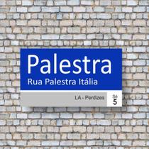 Placa Rua Decorativa Palestra Itália Azul - Costa Comunicação Visual