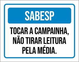 Placa Sabesp Tocar Campainha Não Tirar Leitura Média 36X46