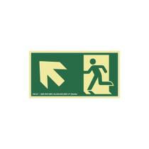 Placa Saída A Esquerda Seta Diagonal Para Cima 15 X 30 - Sinalize