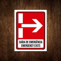 Placa Saida De Emergência Emergency Exit 27x35