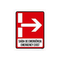 Placa Saida De Emergência Emergency Exit 27X35