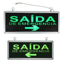 Placa Saida De Emergencia Sinalizaçao Dupla Face Bateria Recarregavel Led Seta Avisa Bombeiro Iluminaçao Placa Saida De Emergencia Sinalizaçao Dupla Face Bateria Recarregavel Led Seta Avisa Bombeiro Iluminaçao