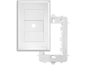 Placa Saída de Fio com Suporte Fame Evidence 4x2 Branco Placa Saída de Fio com Suporte Fame Evidence 4x2 Branco