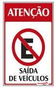 Placa - saida de veiculos / em ps 30 x 20cm emplac br
