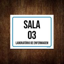 Placa Sala 3 Laboratório Enfermagem 36x46cm 1un Placa Sala 3 Laboratório Enfermagem 36x46cm 1un