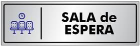 Placa SALA de ESPERA - Sinalização - Portas / Paredes - em Alumínio de 25x8cm