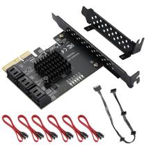 Placa SATA PCIe MZHOU 6 portas SATA 3.0 de 6 Gb/s para PC desktop Placa SATA PCIe MZHOU 6 portas SATA 3.0 de 6 Gb/s para PC desktop