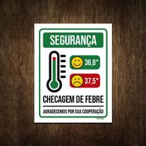 Placa Segurança Checagem De Febre 36X46