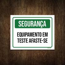 Placa Segurança Equipamento Em Teste Afaste-Se 36X46 Placa Segurança Equipamento Em Teste Afaste-Se 36X46