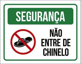 Placa Segurança - Não Entre De Chinelo 36X46