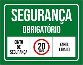 Placa Segurança Obrigatório Cinto De Segurança Farol 36X46