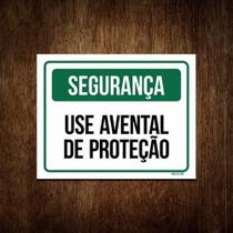 Placa Segurança - Use Avental De Proteção (27X35)