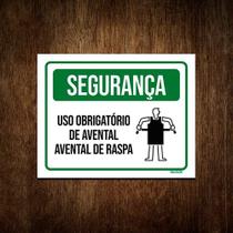 Placa Segurança - Uso Obrigatório Avental De Raspa 18x23