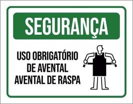 Placa Segurança - Uso Obrigatório Avental De Raspa 36X46