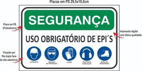 Placa Segurança Uso Obrigatório De Epi 30x20cm Sinalização