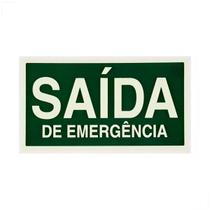Placa seta de sinalização de saída de emergência 24x12