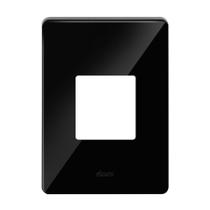 Placa Simon 4 X 2 C/Suporte 2 Postos Negro Piano 20 20922-37