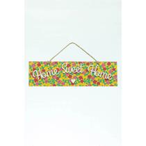 Placa Simples Home Sweet Home amarela Placa Simples Home Sweet Home amarela