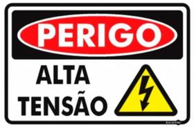 Placa sin. ps 080 perigo! alta tensão