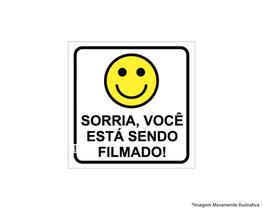 Placa Sinal.pvc 15x15cm Sorria Vc Esta Sendo Filmado 1404