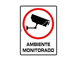 Placa Sinal.Pvc 15X20Cm Ambiente Monitorado Ref 1916