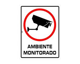 Placa Sinal.Pvc 15X20Cm Ambiente Monitorado Ref 1916