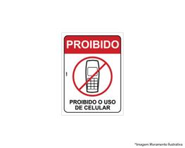 Placa Sinal.Pvc 15X20Cm Proibido O Uso De Celular 2259