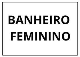 placa sinalização 1/2 oficio banheiro feminino mdf branco