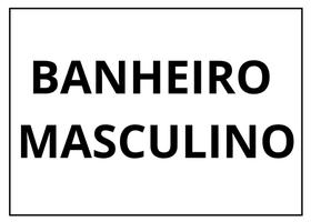 Placa Sinalização 1/2 Oficio Banheiro Masculino Mdf Branco F031
