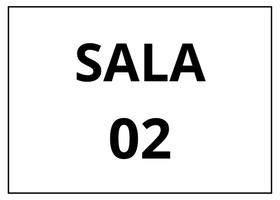 Placa Sinalização 1/2 Oficio Sala 02 Mdf Branco F031
