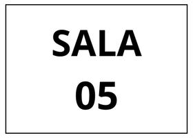 placa sinalização 1/2 oficio sala 05 mdf natural