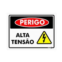Placa Sinalização 150x200mm PERIGO ALTA TENSÃO Ref PS128 ENCARTALE