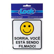 Placa Sinalizacao 15X15 Sorria/Filmado - Kit C/5 CA