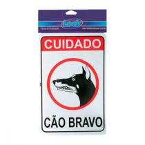 Placa Sinalizacao 20X30 Cao Bravo - Kit C/5 CA