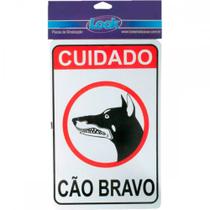Placa Sinalizacao 20X30 Cao Bravo - Kit C/5 CA