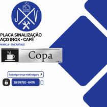 Placa Sinalização Aço Inox - Copa