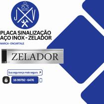 Placa Sinalização Aço Inox - Zelador