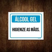 Placa Sinalização - Álcool Gel Higienize As Mãos 36X46