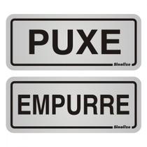 Placa Sinalizacao Aluminio 06X15 "Puxe/Empurre" 2 Pecas 120Ag